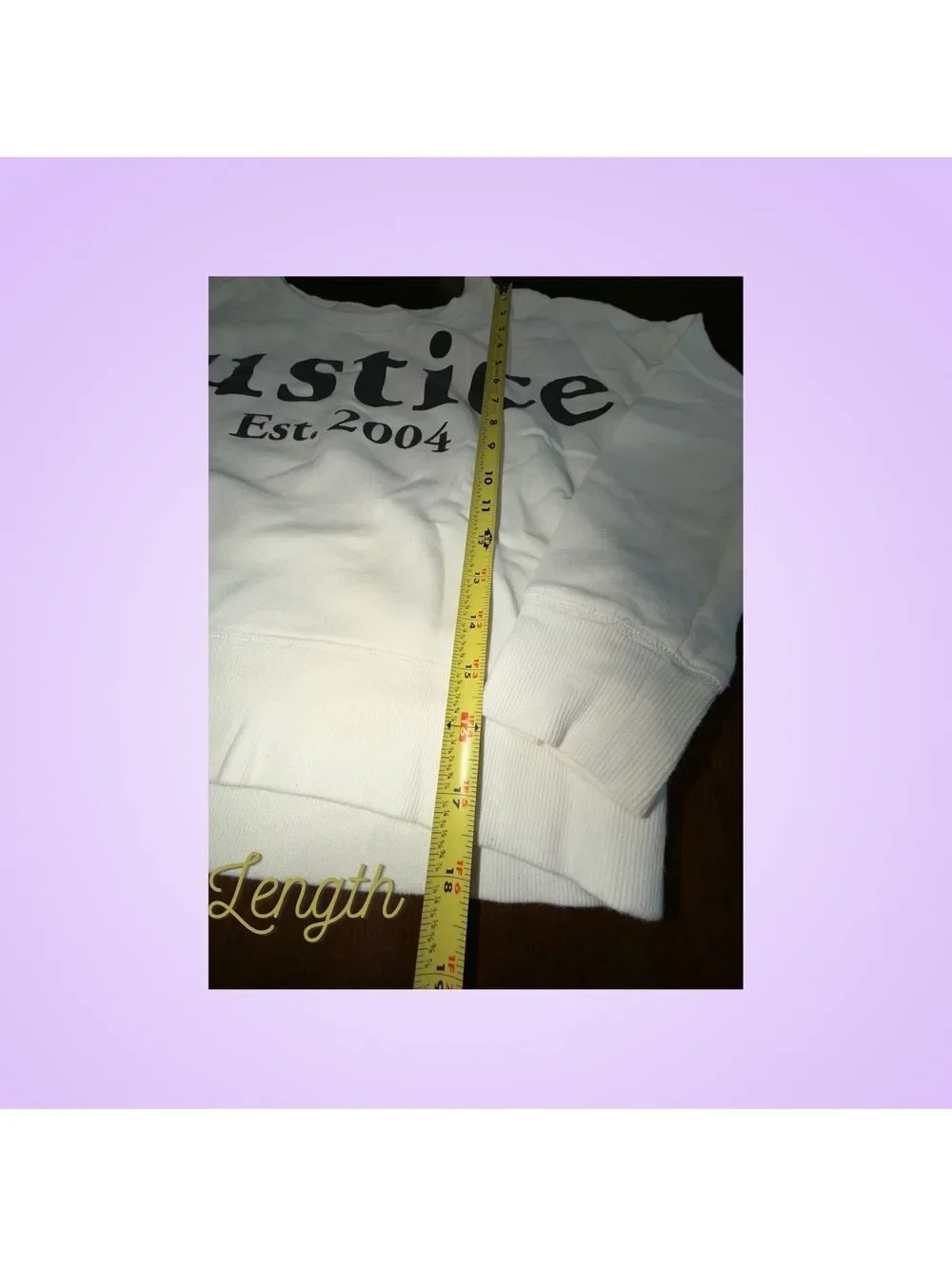 Justice Active Girls Size 10 Off White Cream Logo Graphic Pullover Sweatshirt